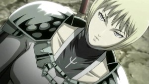 Clare and her Claymore symbol in the anime Claymore (2007).