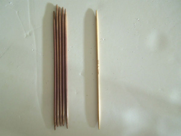 On the left--the needles after having finished the project. On the right--a needle I didn't use.