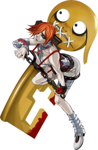 Guilty Gear Isuka, Arc System Works, Sammy Corporation, 2003. An image of A.B.A., a redhead girl with dark makeup.