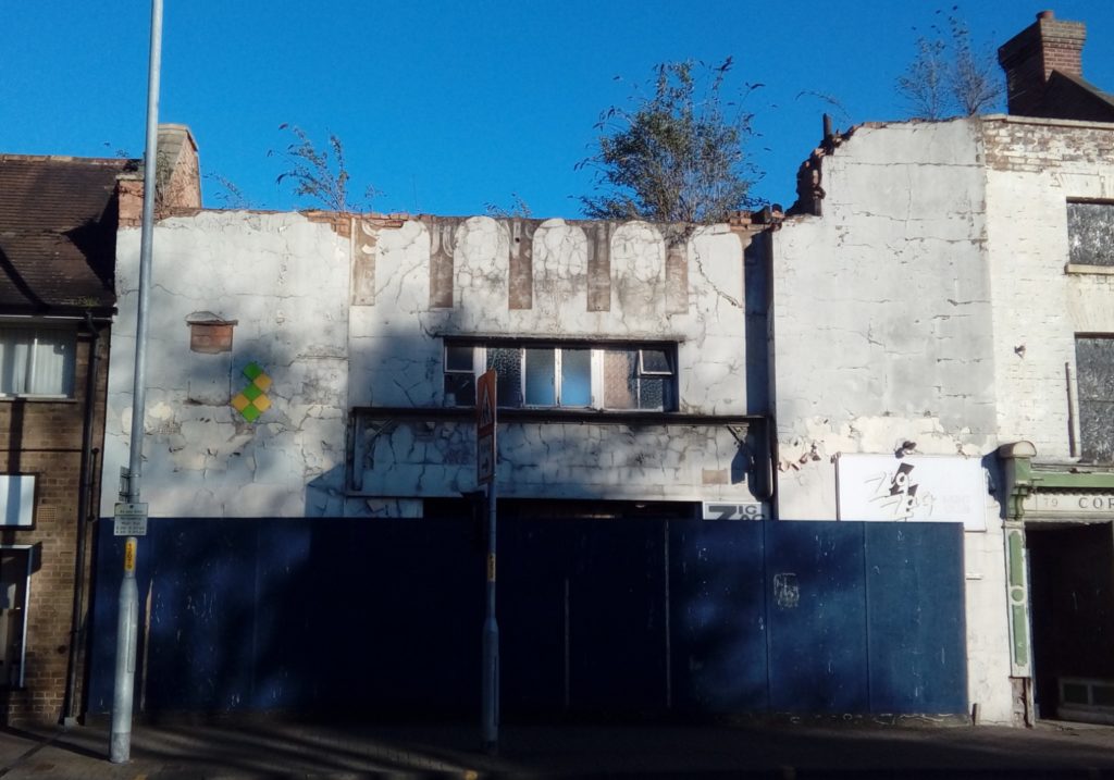 Buddleja growing on ruined club, St. John's, Worcester 