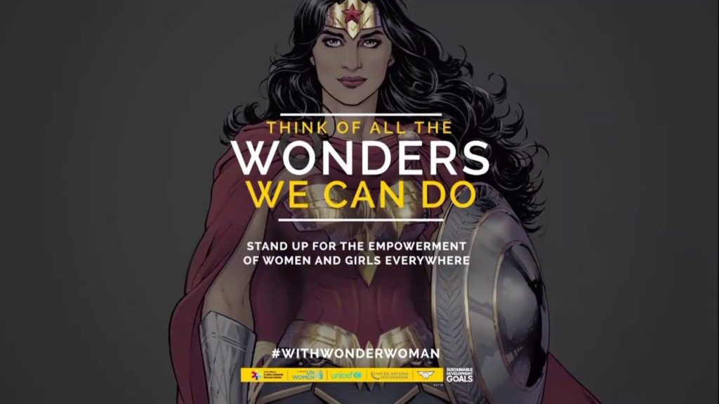 The UN Wonder Woman Sustainable Development Goals Campaign Poster, art by Nicola Scott.
