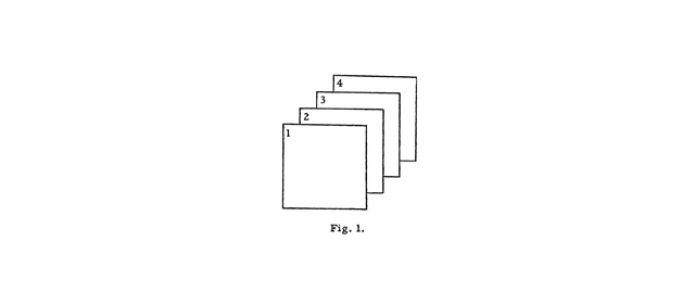 Four overlapping numbered squares, Figure 1 from ""The Structural Study of Myth" by Claude Lévi -Strauss