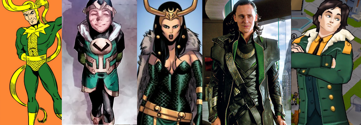 Various Marvel Lokis in multiple media. 