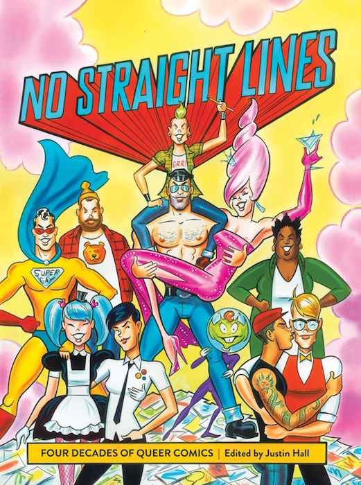 Cover to No Straight Lines, Justin Hall, Fantagraphics, 2013