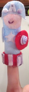 captain america fingerpuppet, lana jaeger, photo