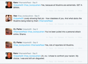 Screenshot. Twitter. C.L. Parks. Christy Parks. September 9, 2014. 
