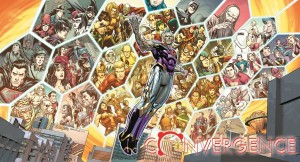 Convergence Promo Art, DC Comics, 2014, encils: Carlo PagulayanInks: Jose Marzan Jr.Colors: Hi-Fi Colour