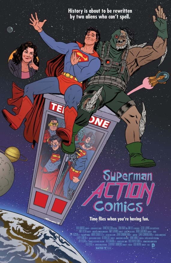 ACTION COMICS #40. Inspired by BILL & TED'S EXCELLENT ADVENTURE. Cover Art by Joe Quinones. DC Comics. Variant Cover