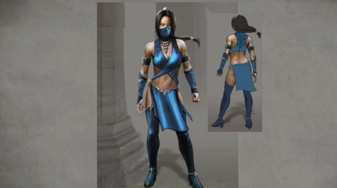 Kitana character design concept art, shown by NeatherRealm on twitch, republished buy gamespot, February 2015
