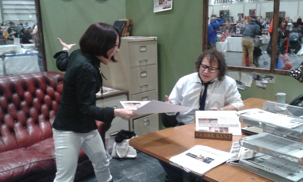 Daily Planet press room; London Super Comic Con, 2015