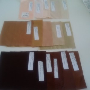 fabric swatches for Kate Tanski's Raggedy Fan Dolls