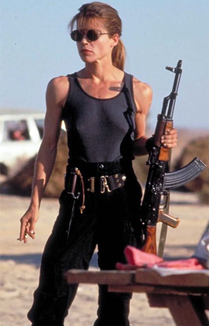 Linda Hamilton as Sarah Connor in Terminator: Judgment Day