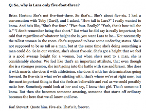 Tomb Raider 2013 interview transcript: http://tombraidergirl.tumblr.com/post/30585233302/transcript-e3-community-ambassador-group