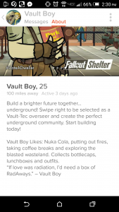 Fallout Shelter Bethesda Tinder