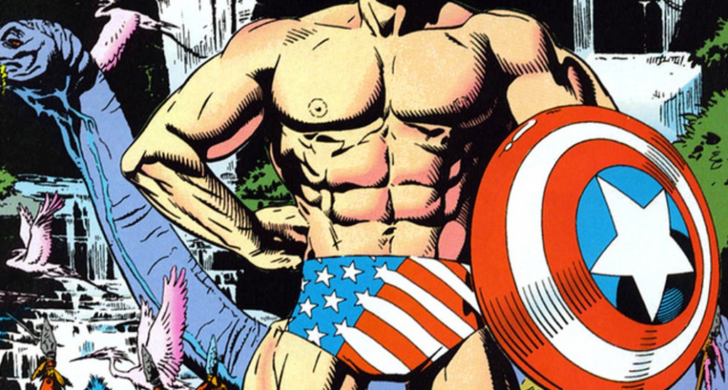 Captain America swimsuit edition, uncredited Marvel Artist, 1992