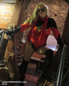 Amber Love cosplaying as Ms. Marvel