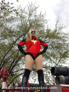 Amber Love cosplaying as Ms. Marvel
