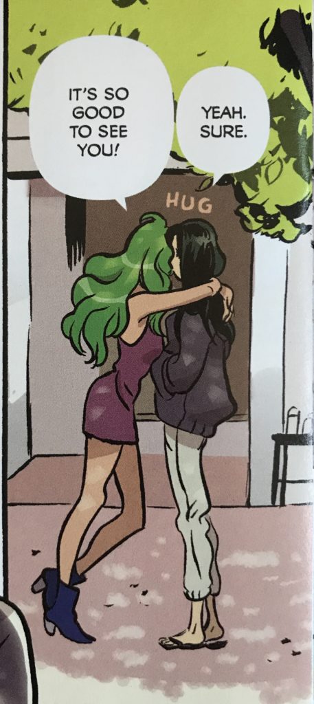 Lottie and Caroline greet one another in Issue 6