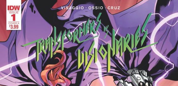 Transformers vs Visionaries #1 banner, Magdalene Visaggio (Author) • Fico Ossio (Artist, Cover Artist) • David Garcia Cruz (Colorist) • Andrew Griffith (Cover Artist)