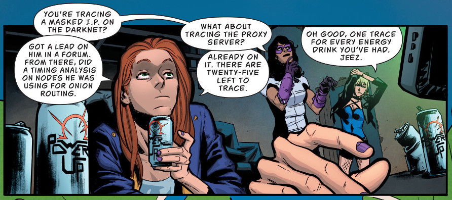 Panel from Batgirl and the Birds of Prey issue 1. 