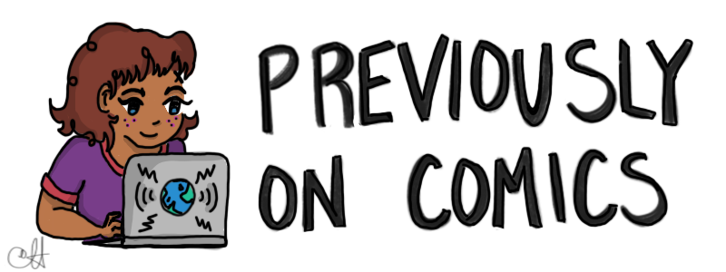 Previously on Comics banner by Corissa Haury