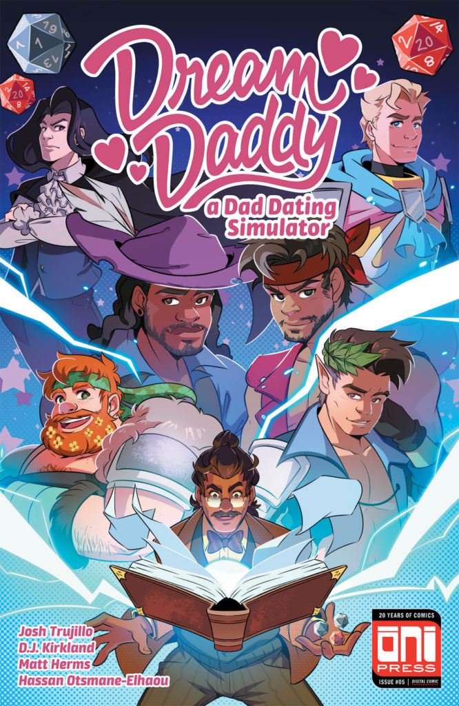 Cover to Dream Daddy #5: Dungeons & Daddies by D.J. Kirkland, Oni Press.