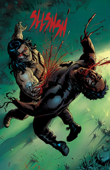 Ripclaw tears apart a henchmen in Cyber Force #5