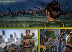 tracy queen battlefield comic panels