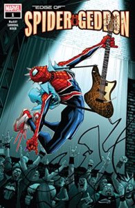 A punk rock Spider-Man rocks out in Welcome to Spider-geddon (Marvel comics, 2018)