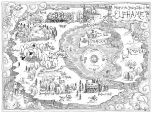 A literary map from From The Cruel Prince by Holly Black (Little Brown Books, 2018)