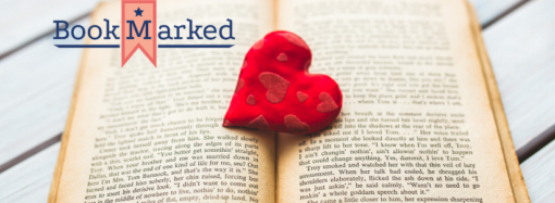 Red heart on a old opened book, Kaboompics .com, Canva