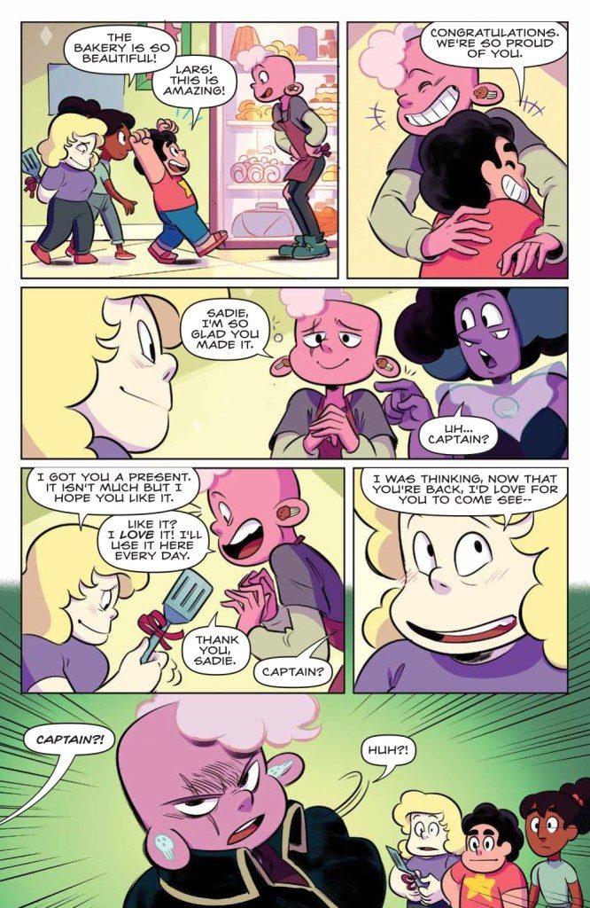 Preview For Steven Universe #25 Gabriele Bagnoli (Art); Terry Blas (Writing); Mike Fiorentino (Letters); Joana Lafunte (Colors); Jen Bartel, Missy Pena, Francesca Perrone and Xiao Tong Kong (Covers) KaBOOM! February 2019