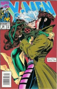 Rogue and Gambit share a romantic moment
