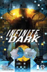 Infinite Dark #5 (Top Cow Comics, April 2019) - Two faces in profile look up at a silhouetted figure