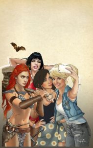 Ergün Gündüz cover for Red Sonja and Vampirella meet Betty and Veronica #1 - Diamond Retailer Chase Variant C Dynamite Comics May 2019
