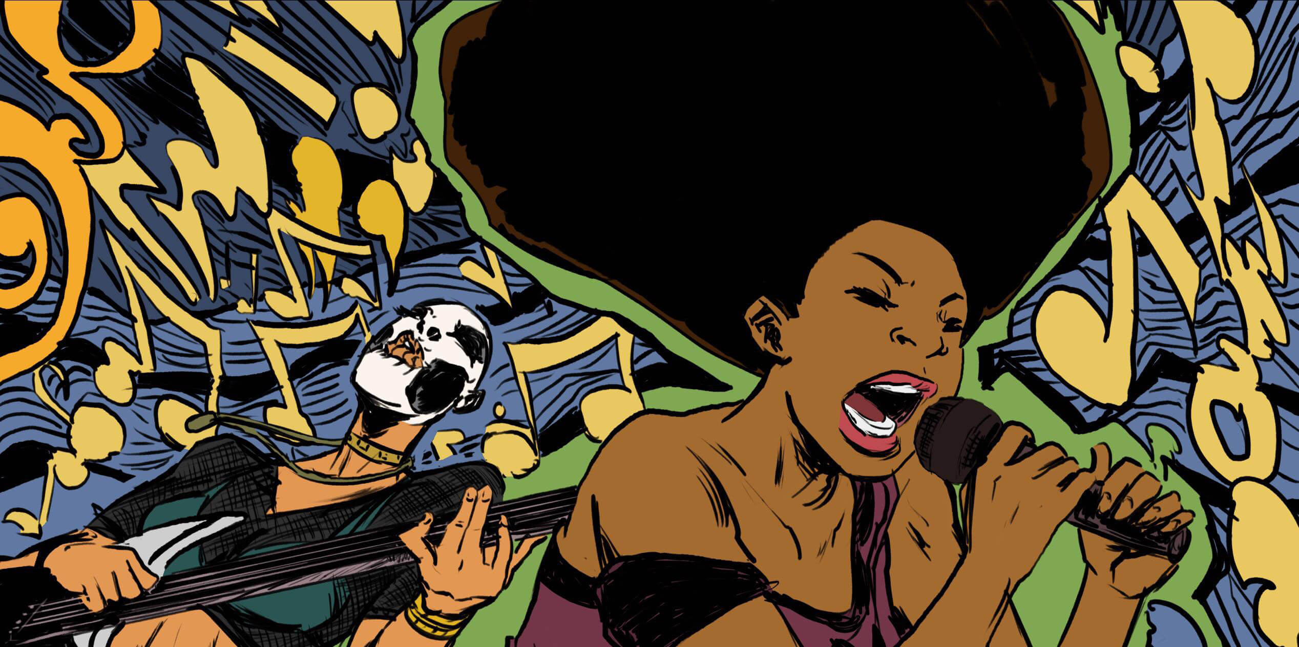 Afro Desia and Cali Vera perform on stage