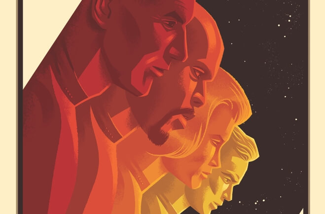 Star Trek: The Q Conflict #6 Cover RI by George Caltsoudas. Written by Scott and David Tipton, drawn by Elisabetta D’Amico and David Messina. Published by IDW Publishing. 24 July, 2019.