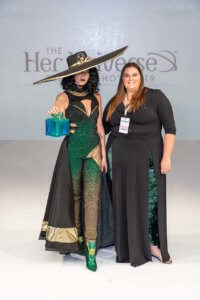 Audience Winner Sarah Hambly and her model wearing "Bodak Green," based on Marvel’s Loki