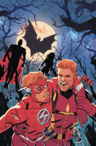 Wally and an AU vampire hunting Roy being chased by a vampire trinity