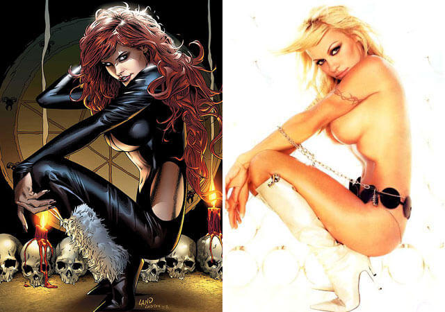 Satana #1 cover comparison to. Pamela Anderson - Greg Land