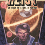 The bust of a dark skinned person with a planet behind them