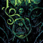 A creature that seems to be made out of vines holds on to a boy