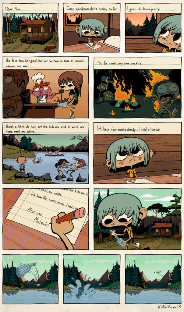 The first page of Camp Weedonwantcha by Katie Rice.