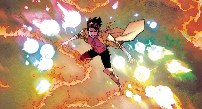 A birdseye view of Jubilee looking very angry surrounded by flames and fireworks