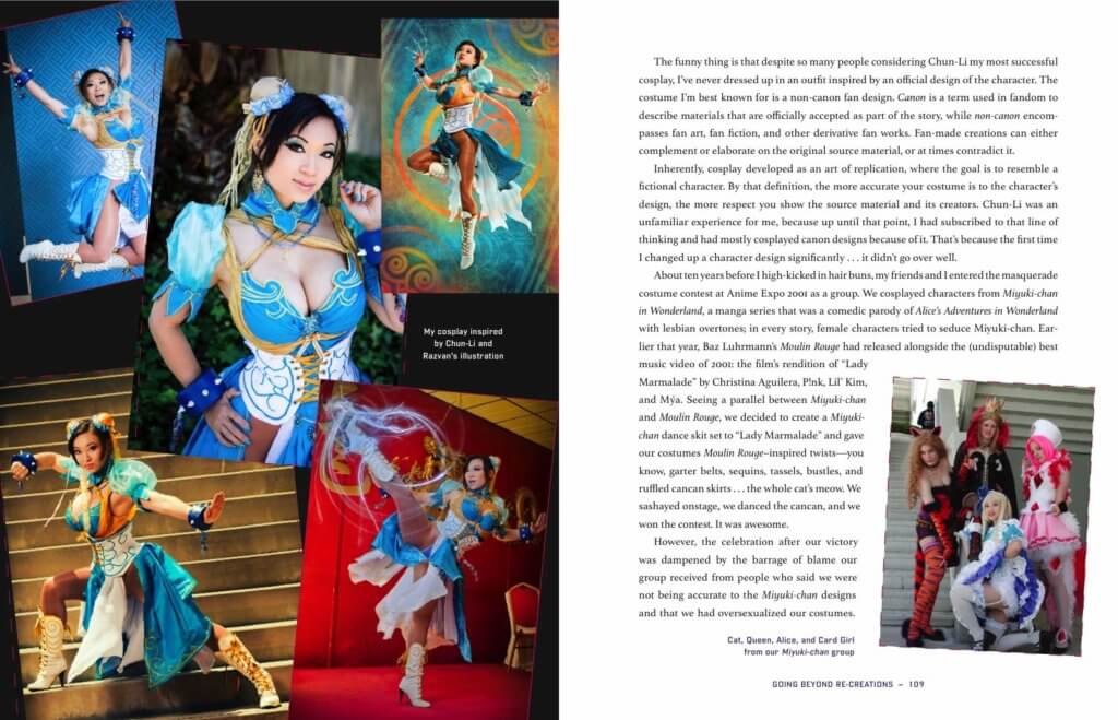 A page from Yaya Han's World of Cosplay featuring Yaya as Chunli