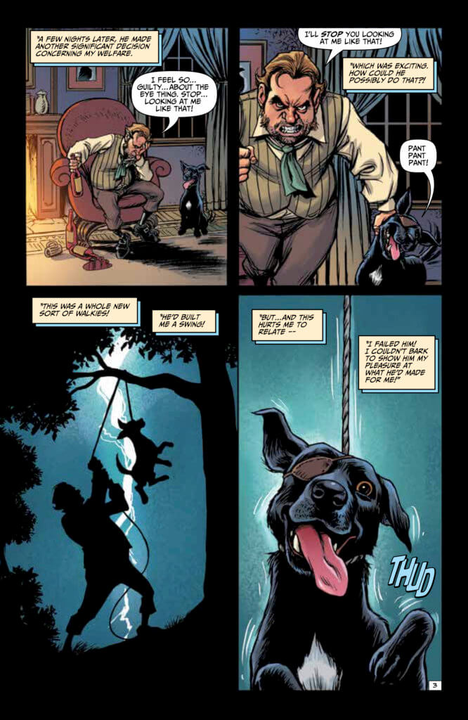 Panels from Edgar Allan Poe's Snifter of Blood #1 (Ahoy Comics, October 2020)