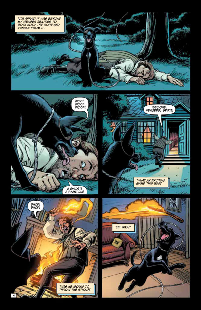 Panels from Edgar Allan Poe's Snifter of Blood #1 (Ahoy Comics, October 2020)