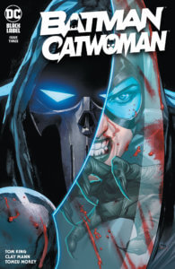 Catwoman reflected in Phantasm's blade