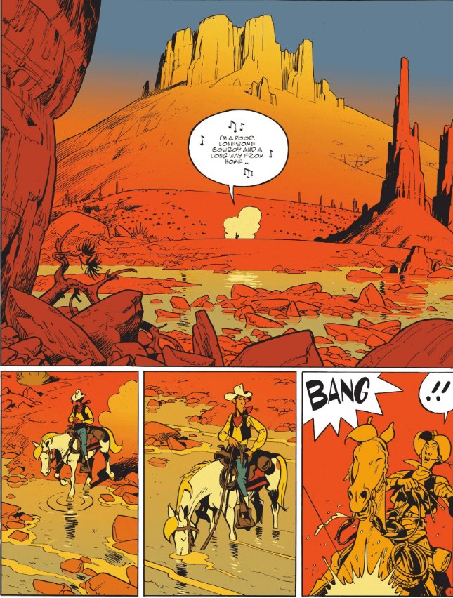 panels from Wanted: Lucky Luke (Izneo, April 2021)