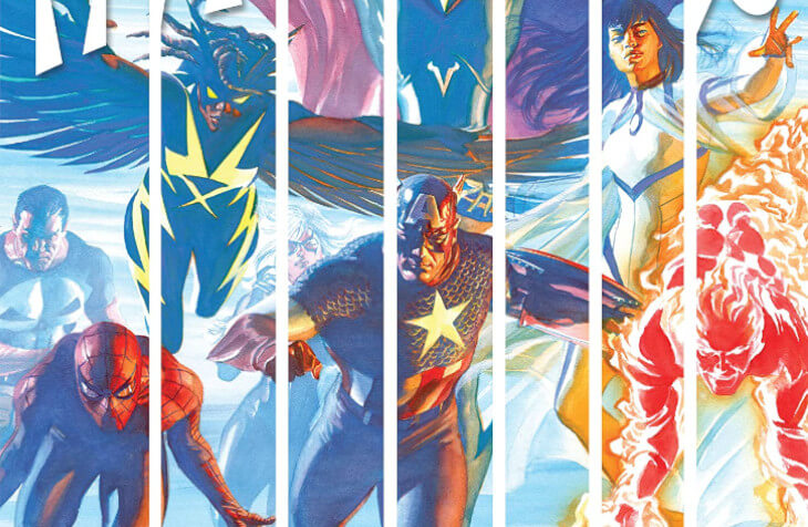 The Marvels #1 Cover by Alex Ross. Kurt Busiek (Writer), Simon Bowland (Letters), Yildiray Cinar (Artist), Richard Isanove (Colours) Marvel Comics April 28, 2021